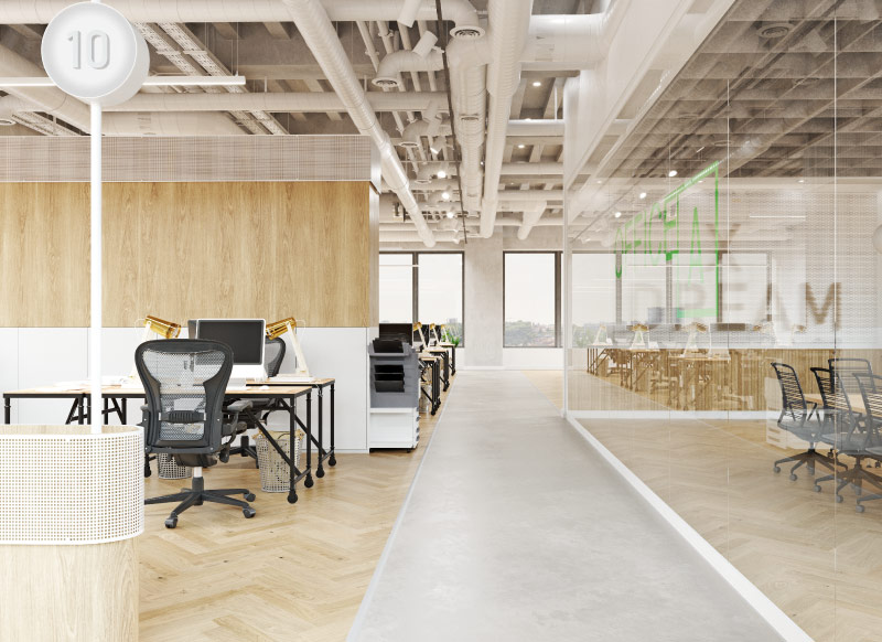 Materiales y sostenibilidad en reformas de oficinas