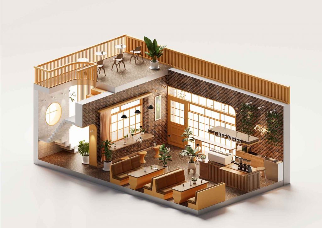 render proyecto reforma franquicia